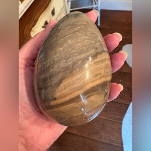 Polished Stone Egg Decor. Ocean Jasper egg